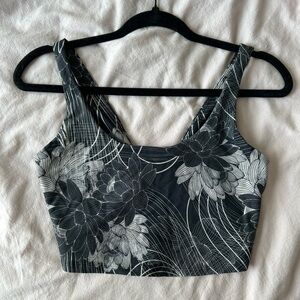Floral Twist Back Longline Sports Bra